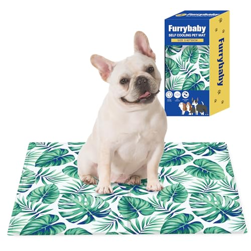 furrybaby Hunde-Kühlmatte, Haustierbett, Hundematte, selbstkühlendes Pad, kühles Gelbett, große Hunde, Kühlpads, Matten, Blatt, keine Notwendigkeit zu kühlen oder einzufrieren, für drinnen und von furrybaby