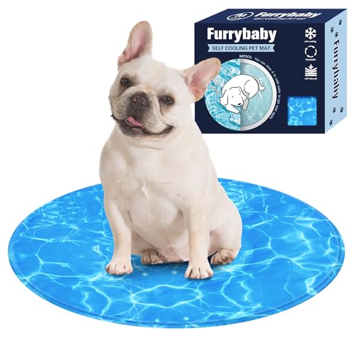 furrybaby Hunde-Kühlmatte, Haustierbett, Hundematte, selbstkühlendes Pad, kühles Gelbett, große Hunde-Kühlkissen, (Ripples Pad Kreis M 46 cm) von furrybaby