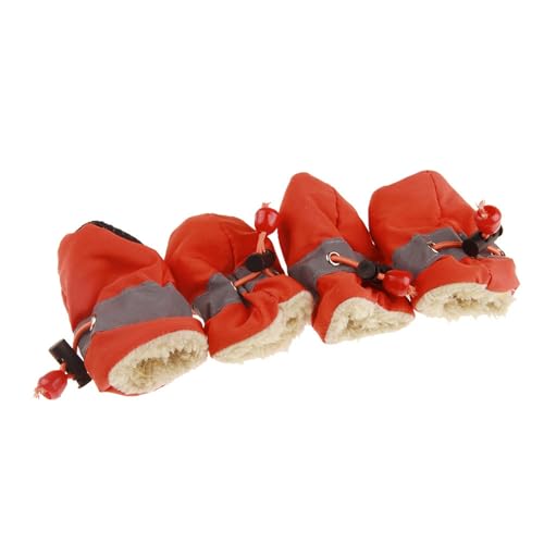 Hunde-Zubehör, 4-teiliges Set, Hundeschutz, Winter, warm, Regenschutz, Haustier-Sportschuhe, rutschfeste Schuhe von fxwtich