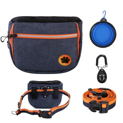 Hundezubehör Leckerli-Tasche Oxford Haustier Training mit verstellbarem Hüftgurt Hundenapf Training Clicker Outdoor Hundetrainingsset Aufbewahrungstasche von fxwtich