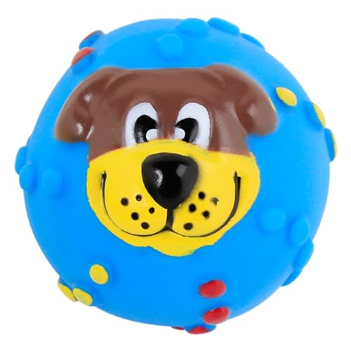 fxwtich Hundezubehör, niedliches Haustier-Gesicht, Ball, Molar-Wurftraining, weiches Quietschgeräusch, Spielball von fxwtich