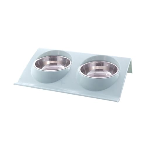 fxwtich Hundezubehör Doppelnapf Design Edelstahl Hund Welpen Futter Wasser Schüssel Haustierbedarf Futternapf von fxwtich