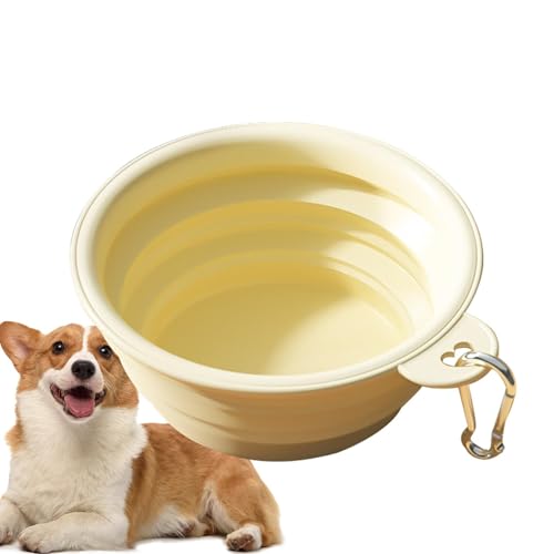 galeyyu Wassernapf für Hunde, Trinknapf für Hunde | Cup Dish Faltbare, erweiterbare Hunde-Reisenäpfe | Hunde-Reisenäpfe für die Wasserfütterung, tragbarer Haustier-Futterspender aus Silikon, von galeyyu