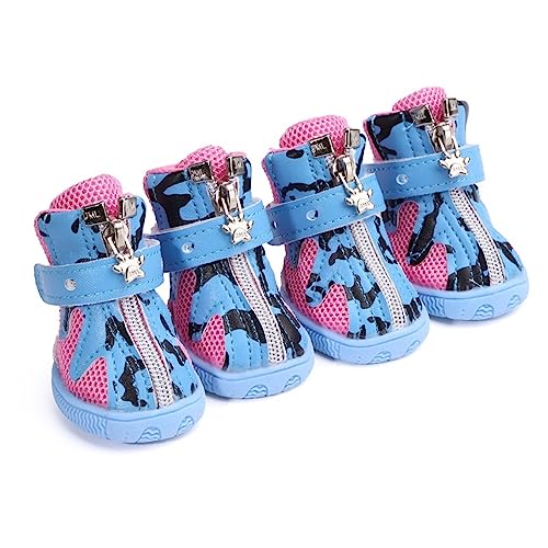 Hundeschuhe Premium Blau Rosa Schwarz XL Reißverschluss von generic