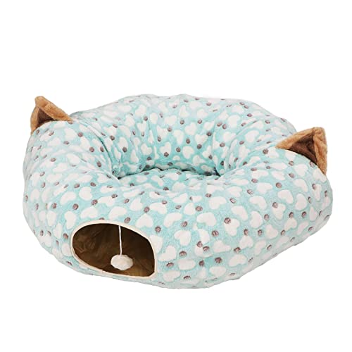 Katzentunnelbett mit Matte, 3-Fach Faltbares Katzenröhrenbett mit Spielball für Kleine Haustiere, Kaninchen, Kätzchen, Frettchen, Welpen und Hunde von generic