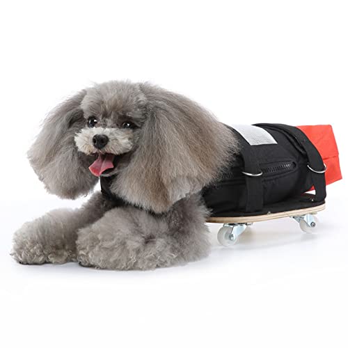 Hunde-Roller, Gummiband, Geräuschlose Räder, Haustier-Rollstuhl, Atmungsaktiver Oxford-Stoff, Haustier-Schleppsack-Roller, Outdoor-Traktionstasche, Hunde- und (L (geeignet für von gernie