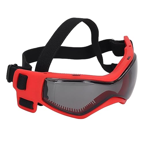 gernie Hundebrille für Mittelgroße Hunde, UV-Schutz, Verstellbarer Riemen, Haustierbrille, Wasserdicht, Wind, Staub, Nebel, Schutz, Stilvolle Haustier-Sonnenbrille für Spaziergänge, (Rot) von gernie