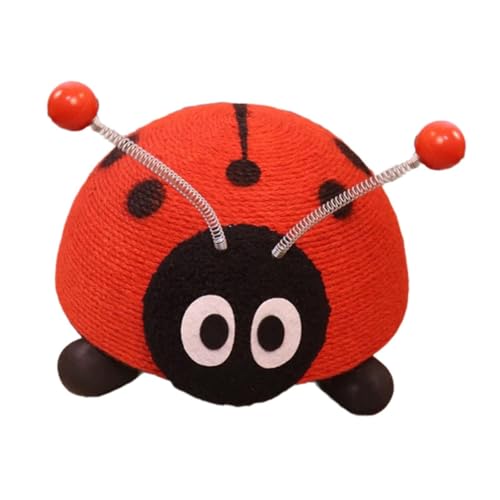 Kratzball für Katzen, Möbelschutz, niedliches und bequemes Spielzeug, leichtes Sisalseil Kratzbrett für Kätzchen und Katzen, verspieltes Design (Ladybug) von getuse