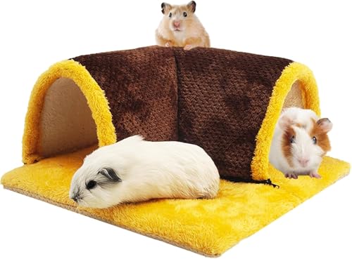 Meerschweinchen-Tunnelhaus, abnehmbares Kaninchenversteck für Kleintiere, Hamster, Chinchillas, Frettchen und Igel (Kaffee) von getuse