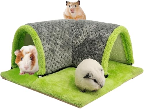 Meerschweinchen-Tunnelhaus – abnehmbares Kaninchenversteck Kleintier-Tunnel für Hamster, Chinchillas, Frettchen und Igel (Grau) von getuse