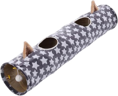 getuse Katzentunnel für Indoor-Katzen, zusammenklappbarer Haustier-Tunnelschlauch mit interaktiven Spielzeugbällen, weiches Tuch, Katzenhausbett, Spielzelt für Kätzchen, lustiges Katzenspielzeug für von getuse