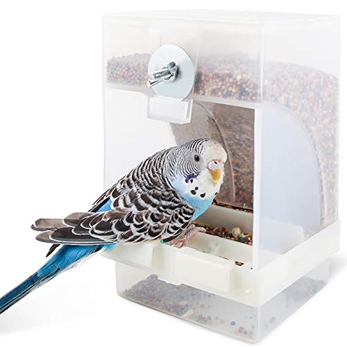 Vogelfutterhaus Transparent Futterstation Automatischer Vogelhäuschen - Vogelfütterungsstation,Kann Aufgehängt Werden 16 x 10 x 9,5 cm Große Kapazität, Kann 15 Tage Lagerung Bieten. von gexuamz