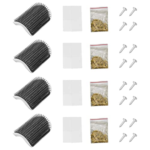 ggtuyt Cat Self Groomer Wall Eck Massage Kamm mit Katzenminenschrauben Pflegepinsel für Kätzchen 4pcs Katzen -Selbst Groomers Catnip von ggtuyt