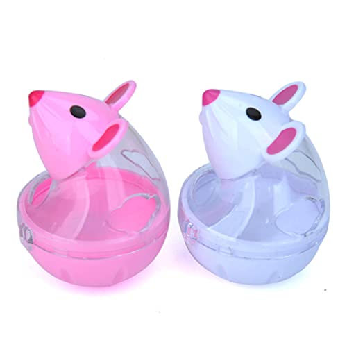 ggtuyt Cat Treat Toy Feeder Toy 2 Stücke Katzenfutterspender Spielzeug Interaktive Katzenfutter Futtermittel Food Ball Haustier Spielzeug, Feederspielzeug (weiß, rosa) Feederspielzeug von ggtuyt