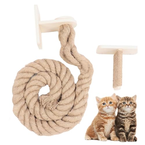 Katzenkletterseil,Indoor Ruhepodeste Für Katzen | Ruhe- Und Sprungleiter Mit Kratzfläche, Wandmontierte Kratzmöbel Für Junge Katzen Katzenkletterseil,Indoor Ruhepodeste Für Katzen | Ruhe- Und Sprungleiter Mit Kratzfläche, Wandmontierte Kratzmöbel Für Junge Katzen von gifyym