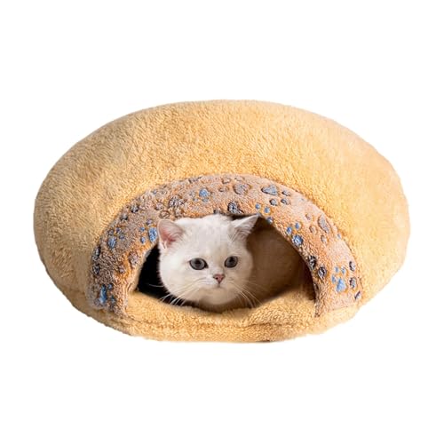 Katzenschlafsackbett, warmes Haustiernest - Hide Cave Katzensack Katzenschlafsack,Katzenhausbett aus weichem, wärmendem Plüsch, halbgeschlossene Hundehöhle für Welpen, Kätzchen, kleine Katzen und Hund von gifyym