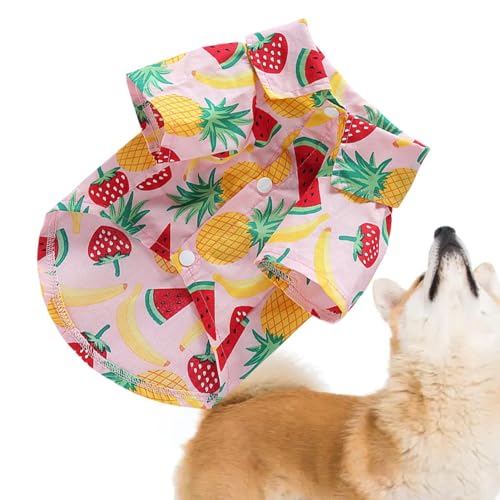 Sommer-Hunde-Shirt, atmungsaktives Welpen-Outfit, Hunde-Shirt, Haustier-T-Shirt, Haustierbekleidung, Obstdruck, Welpenkleidung für den Sommer von gifyym