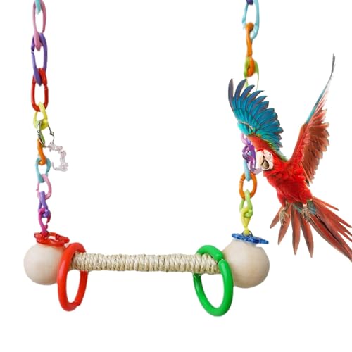 Vogelschaukeln für Papageien – Papageienständer, Sitzstange, Spielzeug, bunter Schaukelständer, Vogelsitzstange, Papageienseilschaukel, Spielzeug, Vogelsitzstangen, Käfigspielzeug, Trainingsständer von gifyym