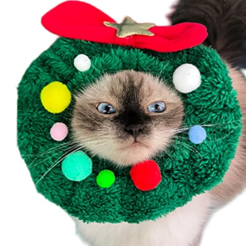 Weihnachten Katzenhalsband - Plüsch Weihnachten Katzenhalsband | Plüsch Welpenhalsband für Weihnachten - Verstellbares Plüsch Weihnachten Hundehalsband, Weich Bequem Hundehalsband für Weihnachten von gifyym