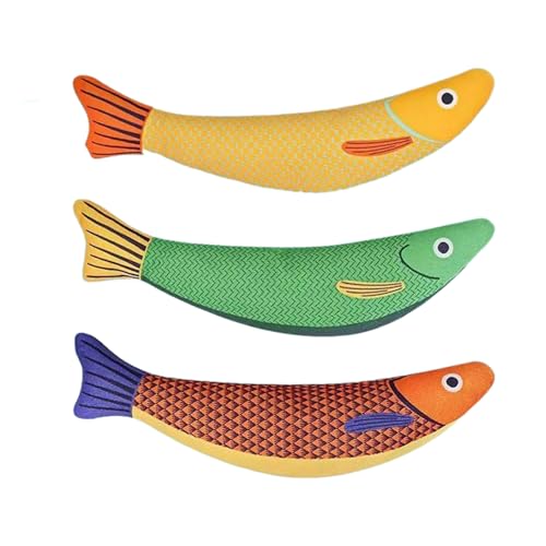 gifyym Fischspielzeug für Katze - 3 Pack Catnip Rascheln | Weiche dauerhafte interaktive Kauenspielzeug | Floppy Fish Design für Innenkätzchen Übung | Zähnereinigen Kratzfeste Kissen gifyym Fischspielzeug für Katze - 3 Pack Catnip Rascheln | Weiche dauerhafte interaktive Kauenspielzeug | Floppy Fish Design für Innenkätzchen Übung | Zähnereinigen Kratzfeste Kissen von gifyym
