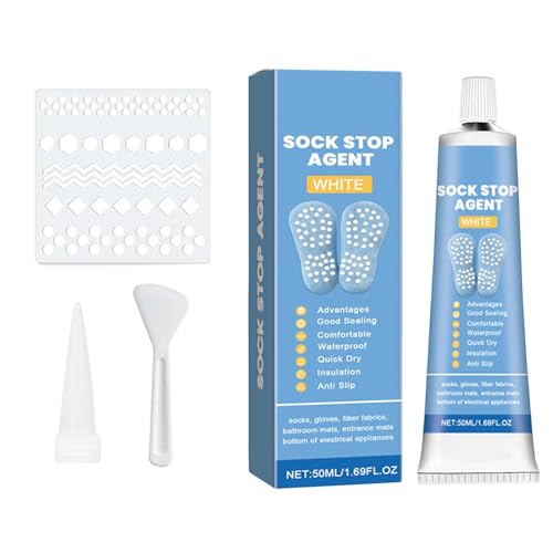 gifyym Sock Stop - 50ml Socken Stopp Anti Rutsch Set | Sockenstopper Flüssig | Sockenstoppmittel | Sockenstopper Für Wollsocken | Decor Sockenstopp | Antirutsch Kleber Für Socken von gifyym