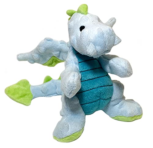 goDog Bubble Plush Dragons Quietschendes Hundespielzeug, Kauschutz-Technologie, Hellblau, Größe S von goDog