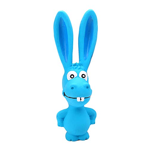 goodluxx Latex Kaninchen Welpen Kauen Molaren Squeeze Pet Bissfestes Spielzeug Zahnen Gesundes Latex Kaninchen Blau von goodluxx