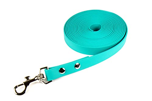 green-pawz Biothane® Schleppleine Teal 19mm breit, wahlweise Länge 1 - 15 Meter (1 Meter ohne Handschlaufe) von green-pawz