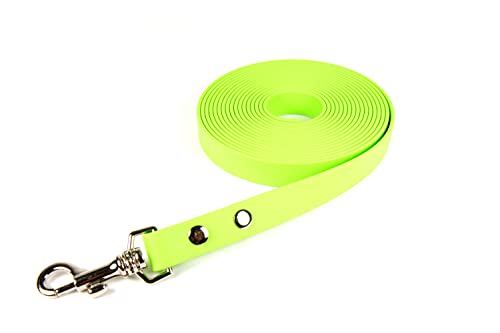 green-pawz Biothane® Schleppleine apfelgrün 19mm breit, wahlweise Länge 1-15 Meter (10 Meter ohne Handschlaufe) von green-pawz