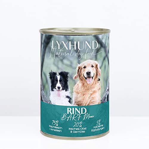 Lyxhund Barf Menü Rind 400 g Nassfutter von grünhopper