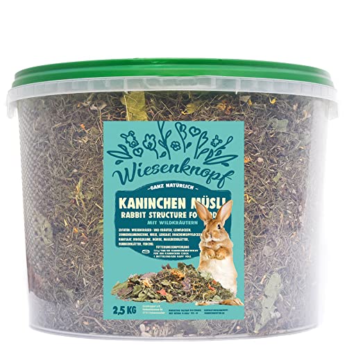 Wiesenknopf Kaninchen Müsli 2,5 kg Eimer von grünhopper