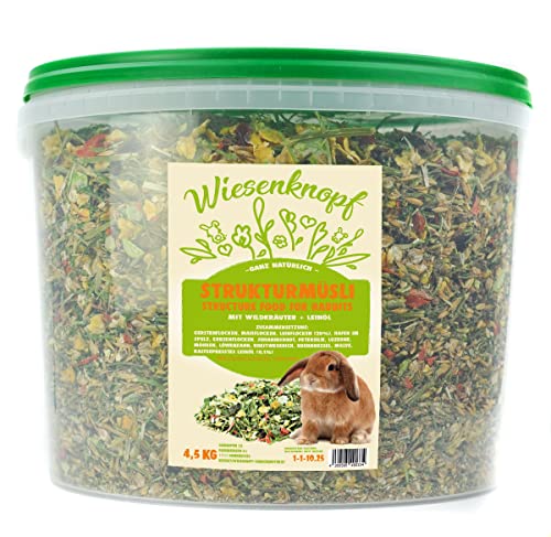 Wiesenknopf Kaninchenfutter 4,5kg Strukturfutter mit Kräuter von grünhopper