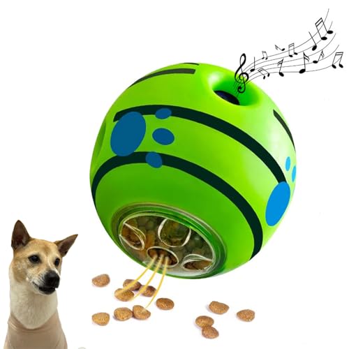 gudong Unzerstörbares Hundespielzeug, interaktives Hundespielzeug gegen Langeweile, Kicherball für Hunde, Leckerli-Spender, Leckerli-Ball, Bereicherungsspielzeug für Hunde (10 cm) von gudong