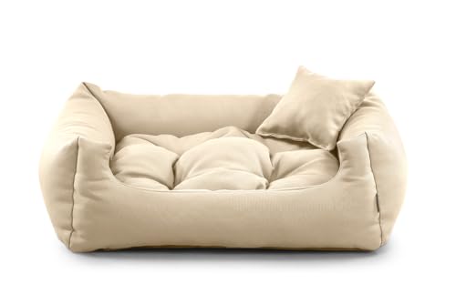 gutekissen Stoff Hundebett Hundeliege Hundekissen Hundeliege Hundeliege Hundeliege - Langlebige Materialien und hohe Qualität NEO (3XL - 130x110, Beige) von gutekissen