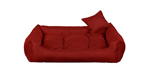 gutekissen Stoff Hundebett Hundeliege Hundekissen Hundeliege Hundeliege Hundeliege - Langlebige Materialien und hohe Qualität CODURA (2XL – 110x90 Rot) von gutekissen