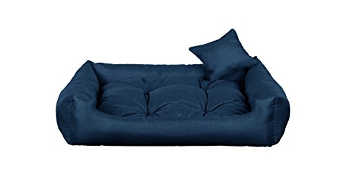 gutekissen Stoff Hundebett Hundeliege Hundekissen Hundeliege Hundeliege Hundeliege - Langlebige Materialien und hohe Qualität CODURA (XS – 55x45 Dunkelblau) von gutekissen