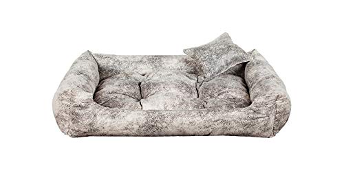 gutekissen Hundebett aus Ökoleder Hundebett Hundesofa Hundeliege Hundekissen Kunstleder Hundeschlafplatz - Langlebige Materialien und hohe Qualität EKO (M - 80x65, Marmuriert) von gutekissen