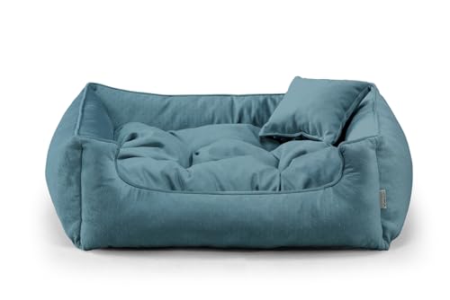 gutekissen Exklusiv Stoff Hundebett Hundeliege Hundekissen Hundeliege Hundeliege Hundeliege - Langlebige Materialien und hohe Qualität Basel XS-3XL (3XL-130x110, Meeresblau) von gutekissen