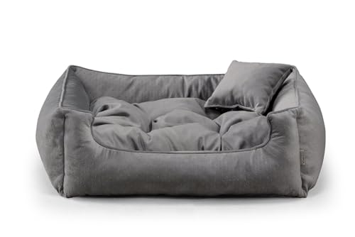 gutekissen® Exklusiv Stoff Hundebett Hundeliege Hundekissen Hundeliege Hundeliege Hundeliege - Langlebige Materialien und hohe Qualität Basel XS-3XL (2XL-110x90, Anthrazit) von gutekissen