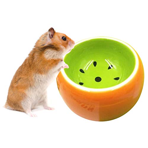 Futternapf für Hamster, verhindert Kippen, Umziehen und Kauen aus Keramik, für kleine Nagetiere, geeignet für Igel, Meerschweinchen, Rennmäuse, syrische Hamster, kleine Haustiere (Kiwi-Frucht) von gutongyuan