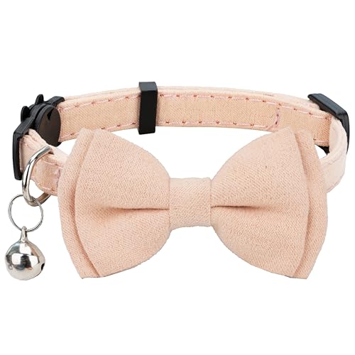 Gyapet Katzenhalsband mit Glöckchen, zum Abreißen, für kleine Welpen, Sicherheitsfliege, einfarbig, Grundfarbe [1 Stück] Rosa von gyapet