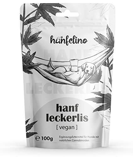 Hunde Leckerlis mit Hanf 100g Snacks – Natürliche Beruhigung & Entspannung bei Angst oder Stress – Hundekekse aus Hanfpresskuchen getreidefrei & naturbelassen von hanfelino