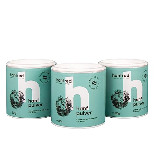 Hanfpulver für Hunde Mini aus Österrreich - Natürliche Beruhigung - 100% Naturbelassen - 3 x 30g (3er Pack) von hanfred