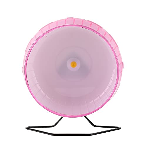 Hamsterrad, großes, geräuschloses Spinner, Hamsterrad, für kleine Tiere, mit Ständer (25 cm oder 30 cm) (Farbe: Rosa, Größe: 25 cm) von hansum