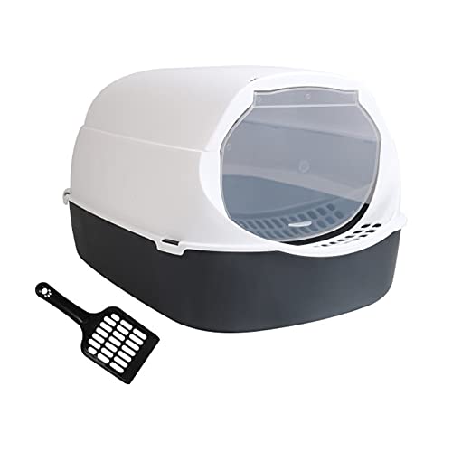 hanxiaoyishop Katzenklo Haustier liefert geschlossene Katze Wurfpfanne abnehmbar und waschbar Falten Katze Wurf Box Multifunktionale deckende Katze Toilettensand SEinging Pedal Design Katzentoilette von hanxiaoyishop