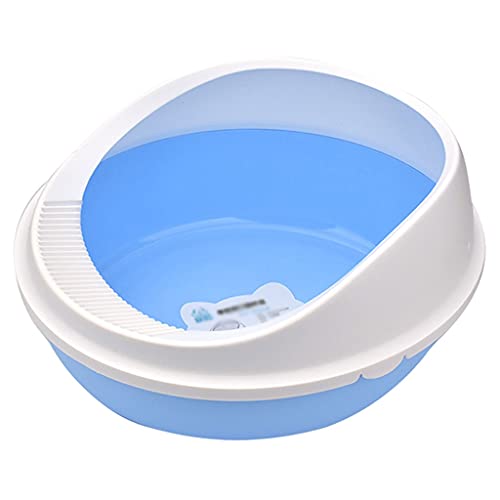 hanxiaoyishop Katzenklo Katze Wurf Box Halbgeschlossene Katze Toilette Große Wurf Box Cat liefert Abnehmbarer großer Raum leicht zu reinigen Katzentoilette (Color : Blue) von hanxiaoyishop