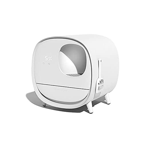 hanxiaoyishop Katzenklo Modeable Smart Desodorierende Katze Wurf Box Vollständig geschlossene Automatische Schublade WC Große spritzwasserfeste Katze liefert für Katzen Katzentoilette (Color : A) von hanxiaoyishop