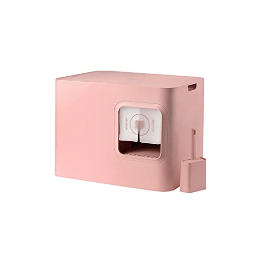 hanxiaoyishop Katzenklo Quadratische Katze Wurf Box Halbgeschlossenes Design, große spritzwasserfeste und geruchssichere Katzen-Toiletten-Haustier-Lieferungen Katzentoilette (Color : A) von hanxiaoyishop