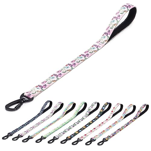 haoyueer Hundeleine, kurze Verkehrsleine für Hunde, strapazierfähig, Blumenmuster, weibliche Sicherheit, Nylon, Trainingsleine für mittelgroße und große Hunde (Hornblume, 58,4 cm) von haoyueer