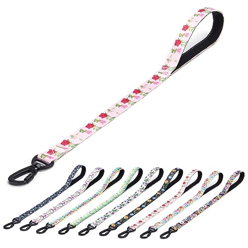 haoyueer Hundeleine, kurze Verkehrsleine für Hunde, strapazierfähig, Blumenmuster, weibliche Sicherheit, Nylon, Trainingsleine für mittelgroße und große Hunde (Rosen, 58,4 cm) von haoyueer